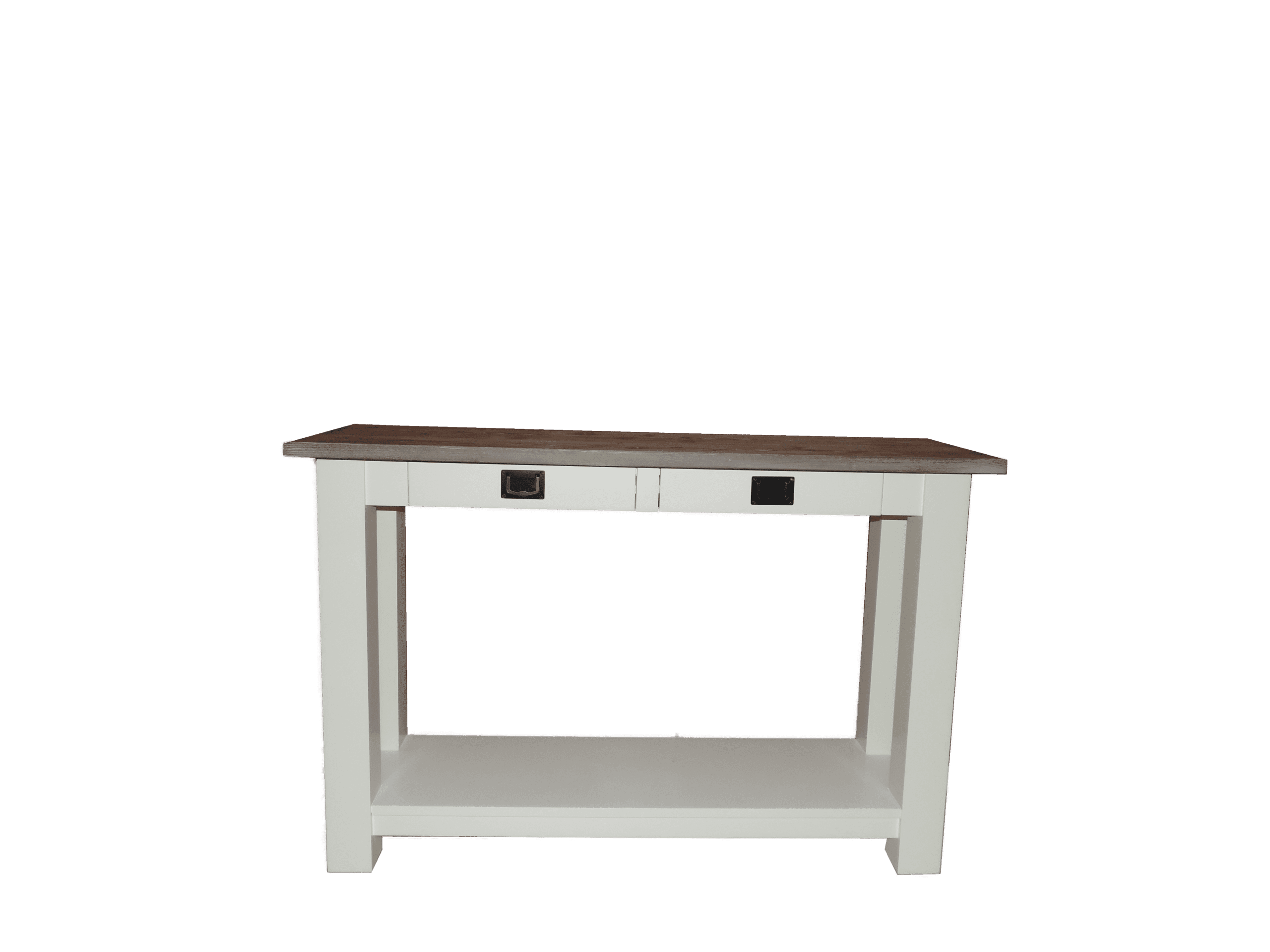 Masă perete, Lemn Masiv, 120x35x78, Alb/Maro