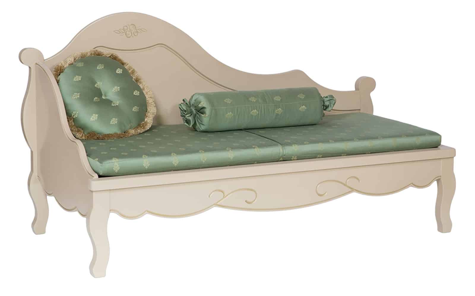 Sofa Casandra, Lemn Masiv, 169x76x93cm, Alb Antic