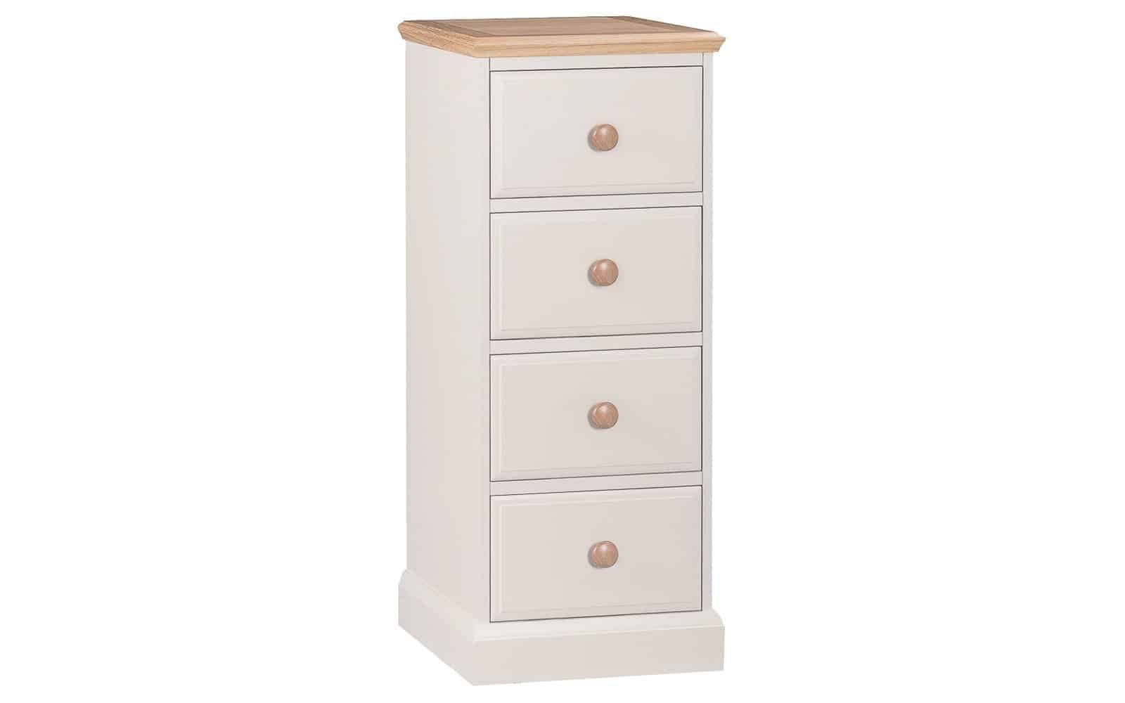 Comoda inalta Sussane, Lemn Masiv, 44x41x107cm, Gri/Natur