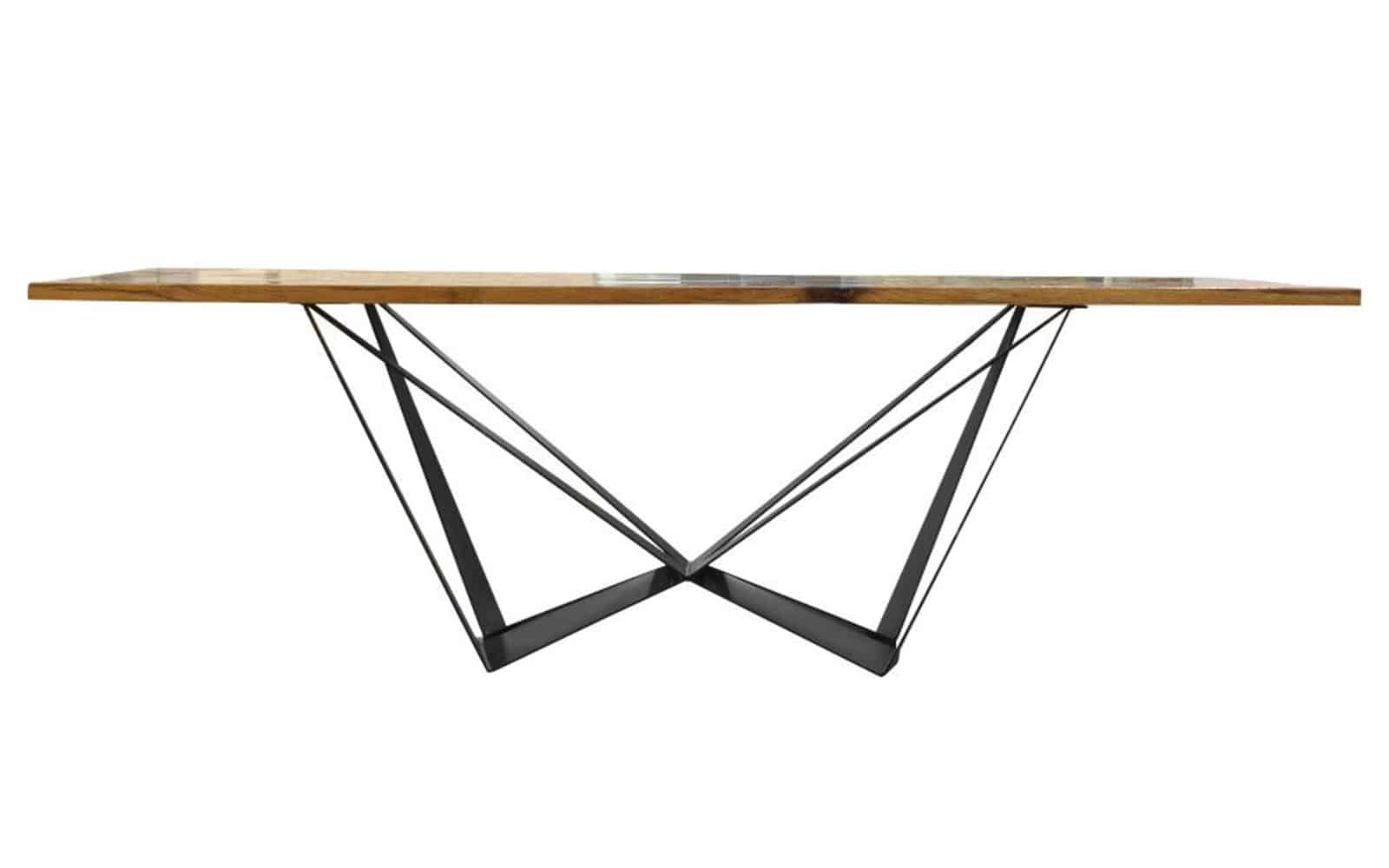 Masă Dining Viktor, Stejar, Picioare Metal, 200/220/240 x 100 x 78 cm