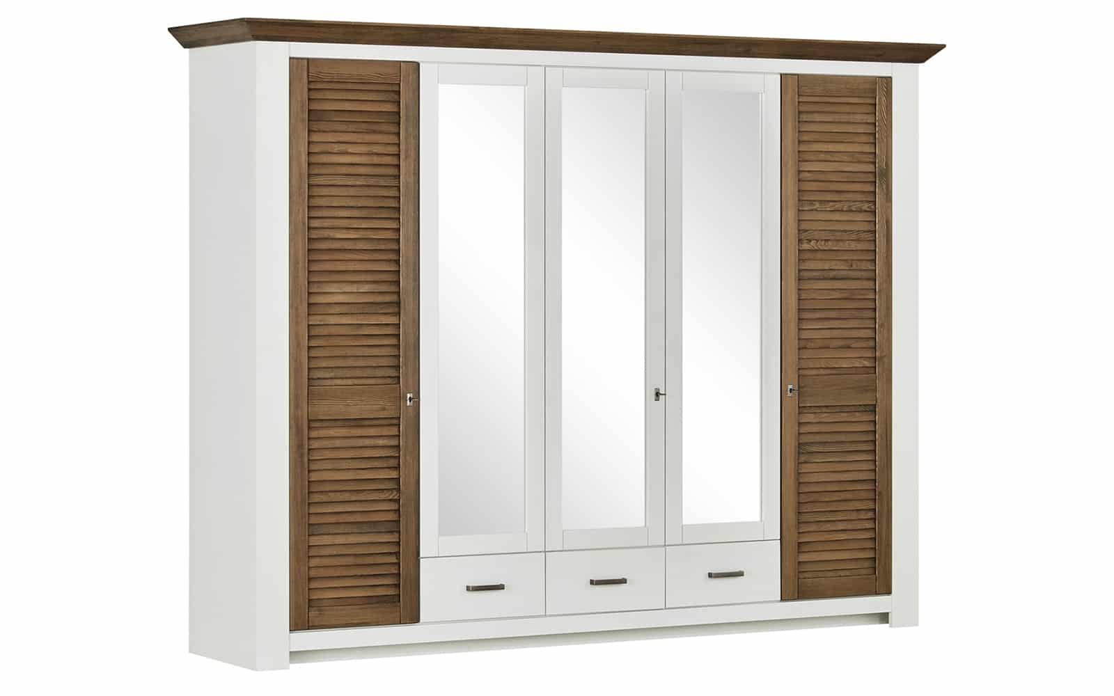 Dulap Lucia, Lemn Masiv, 220x64x210cm, Alb Maro