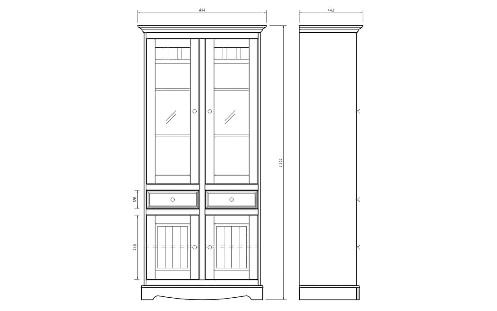 Set Living Linea, Lemn Masiv, Alb-Natur, 261cm