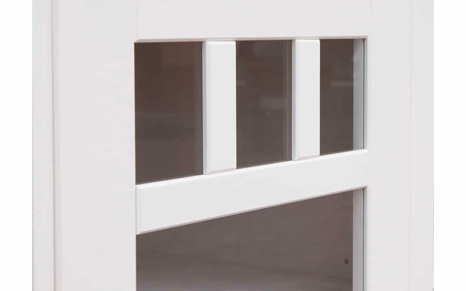 Vitrină Linea, Lemn Masiv, 90x45x190cm, Alb