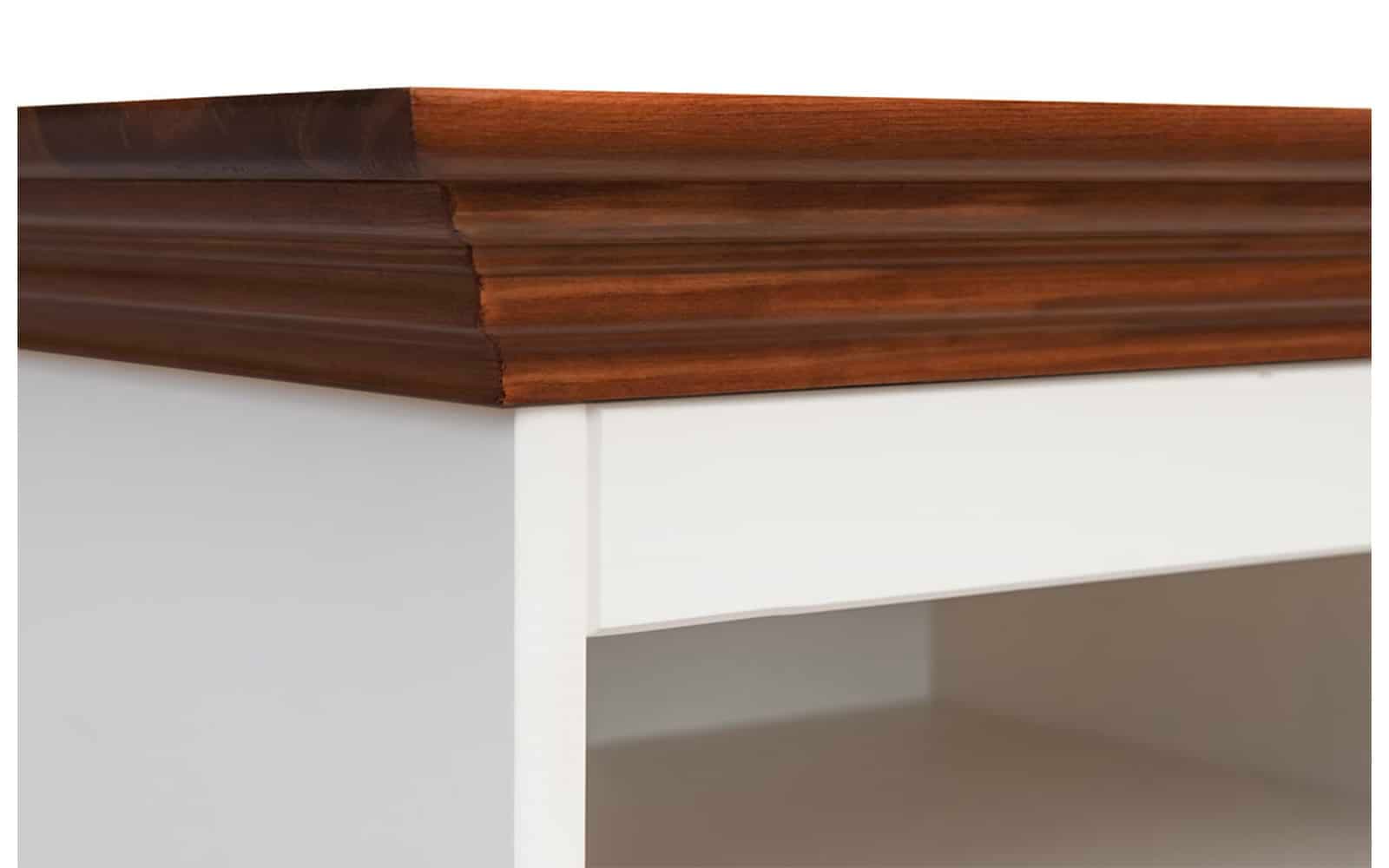 Comodă TV Linea, Lemn Masiv, 167x53x53cm, Alb-Nuc