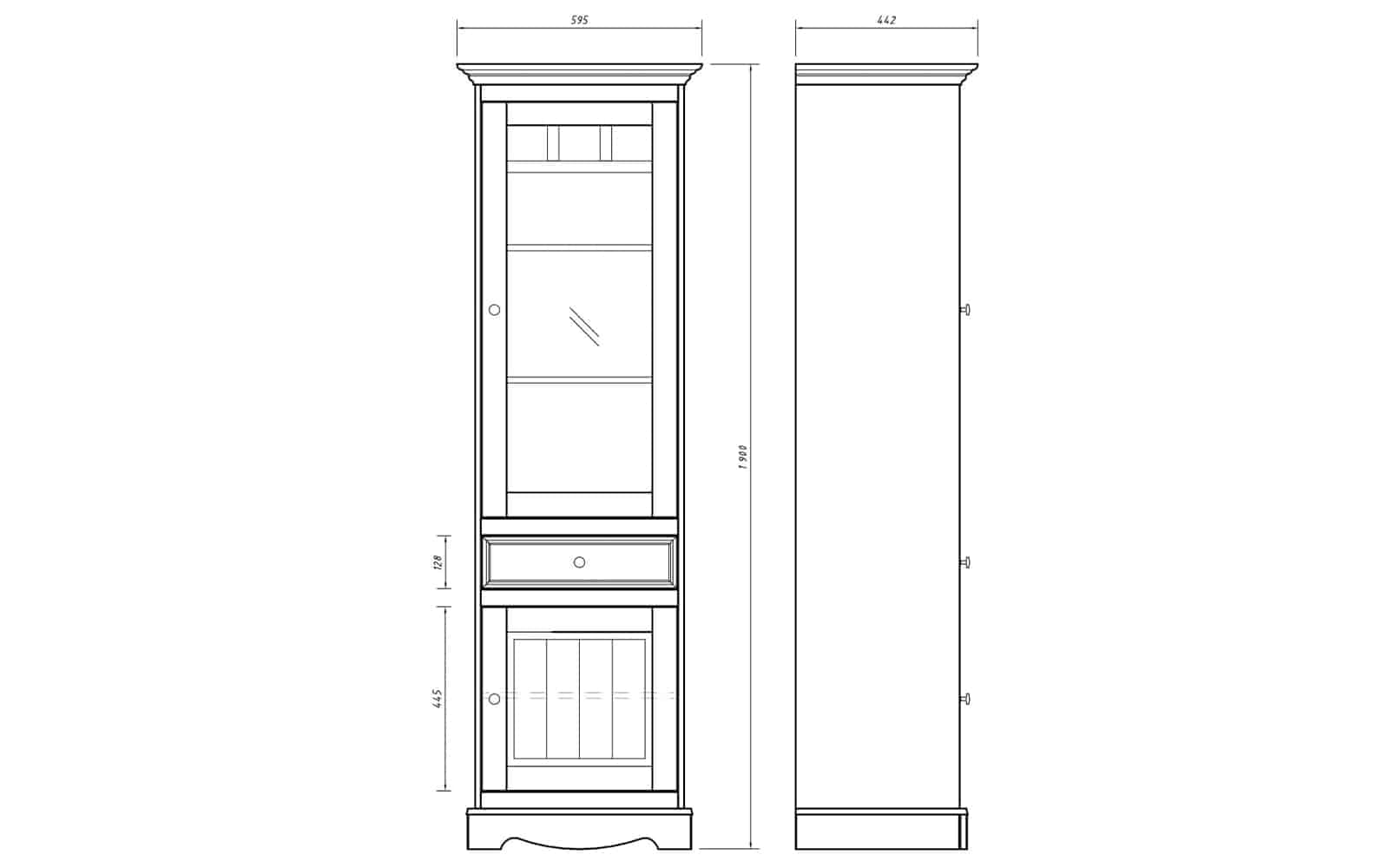 Set Living Linea, Lemn Masiv, Alb-Natur, 261cm
