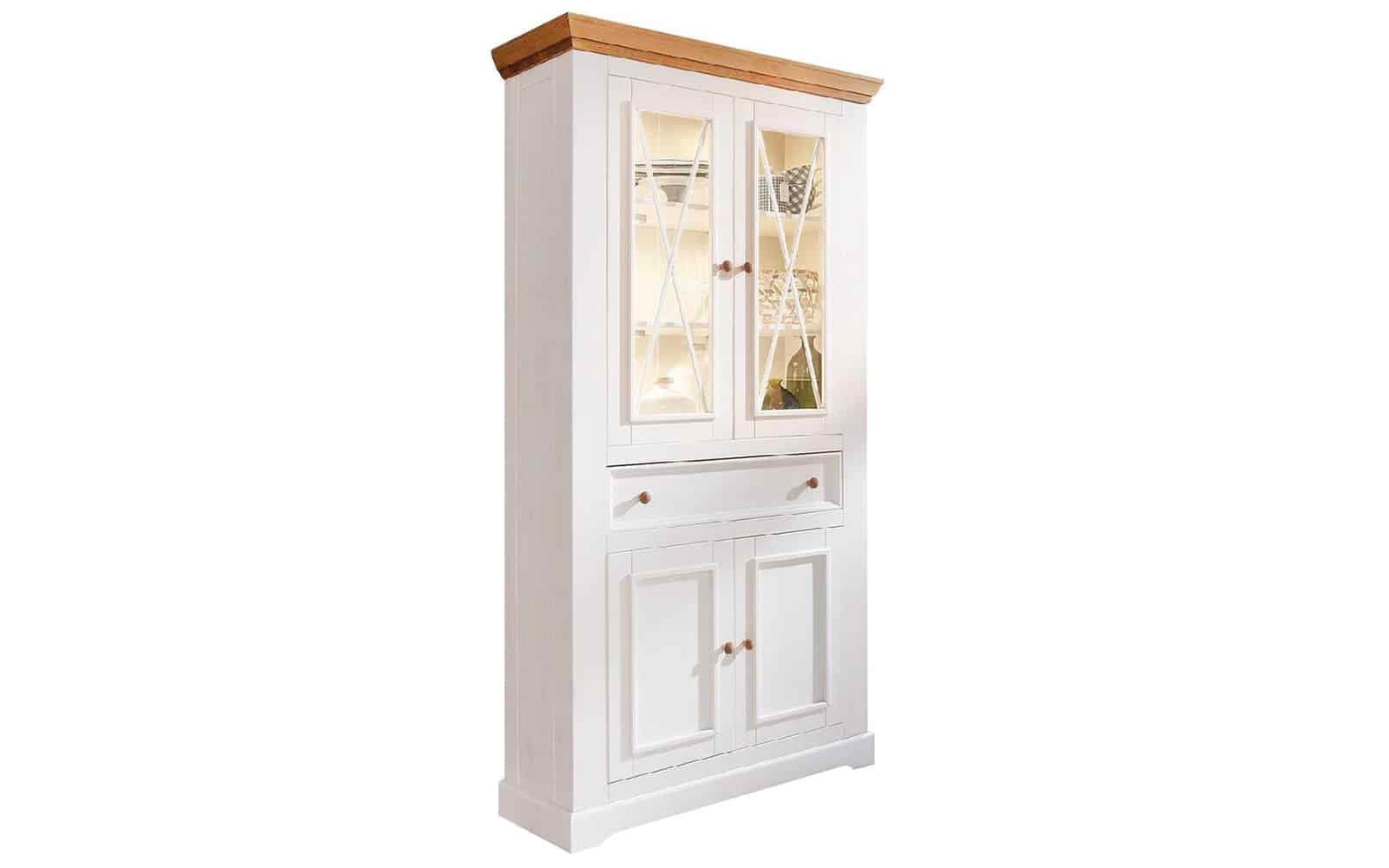 Set Living Iris, Model C, Lemn Masiv, Alb-Natur