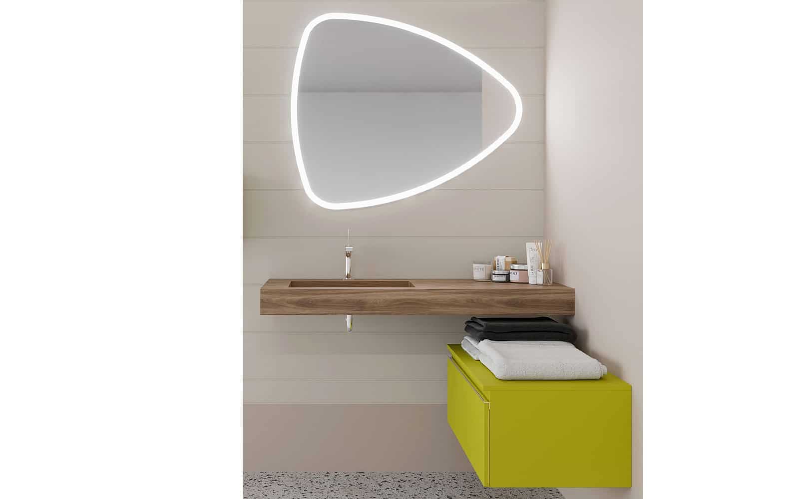 Bază suspendată GIULIA 80 cm, Asimetric