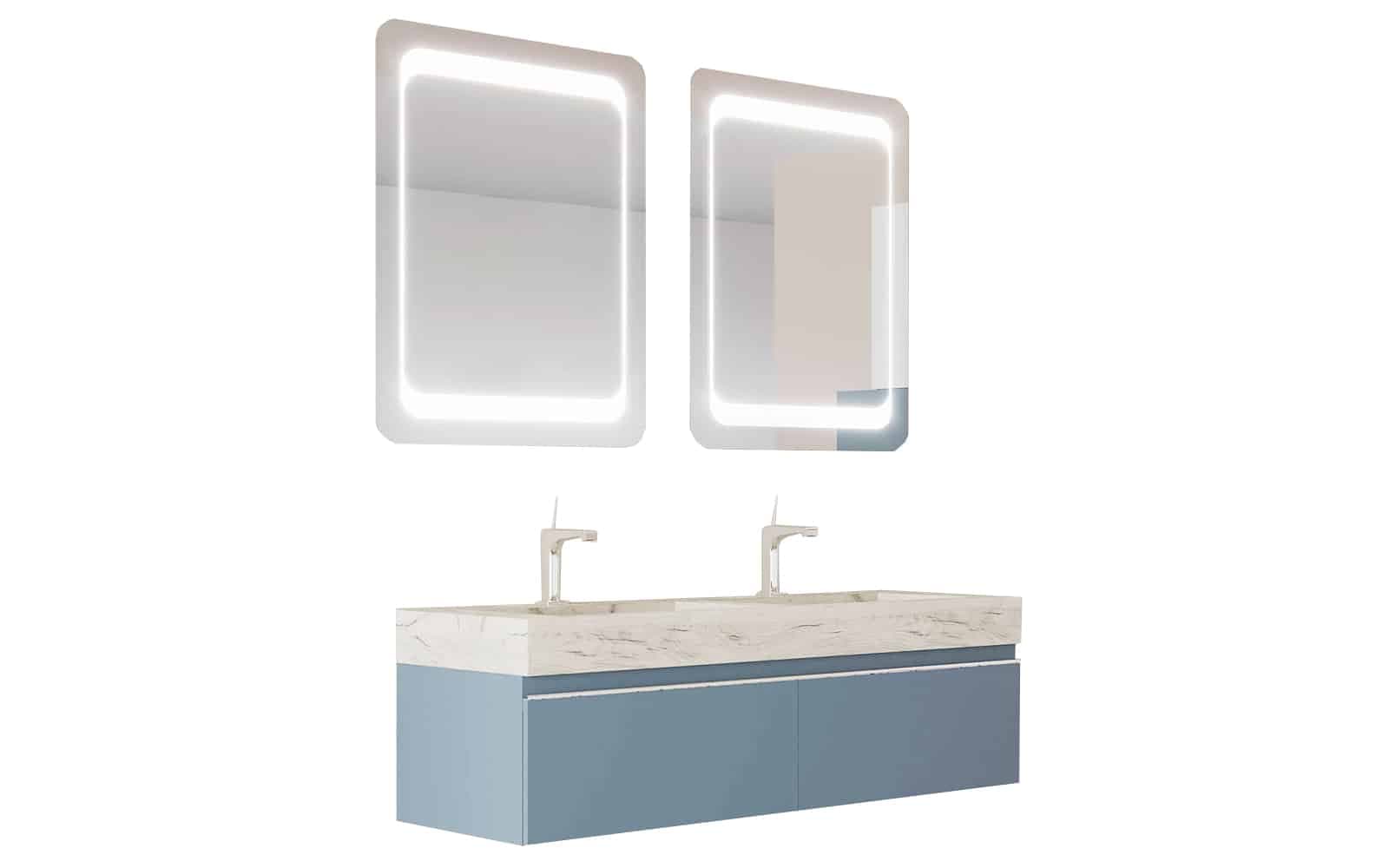 Set Mobilier Baie Suspendat Giulia, Lavoar Dublu