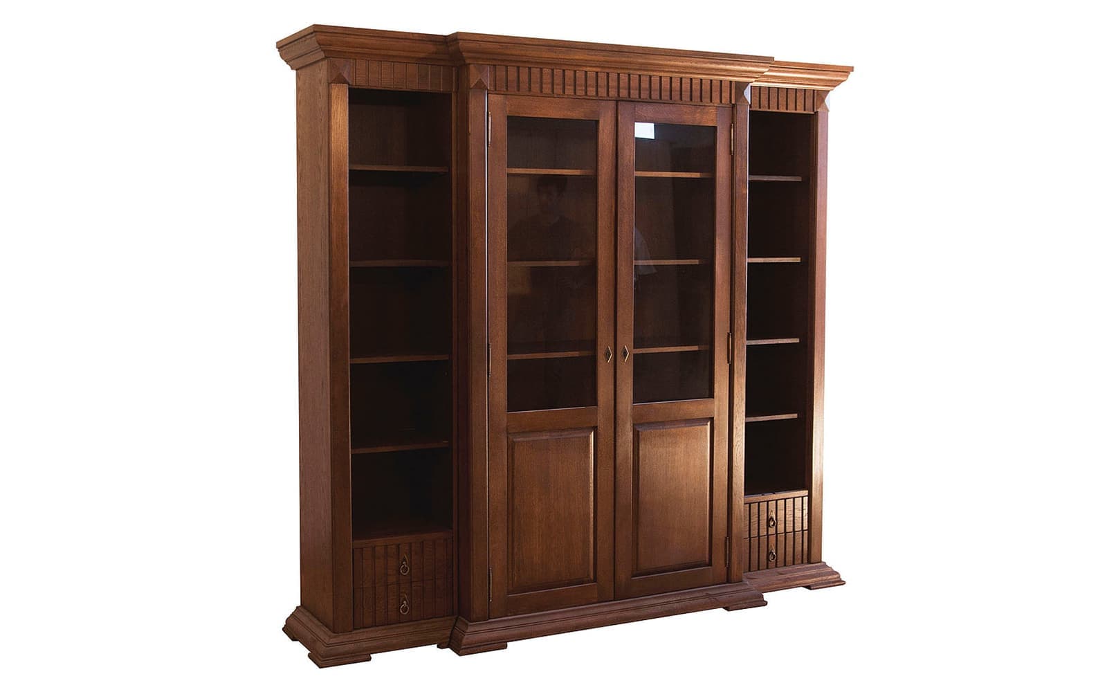 Bibliotecă Paty, Lemn Masiv, Nuc, 220x48x215cm