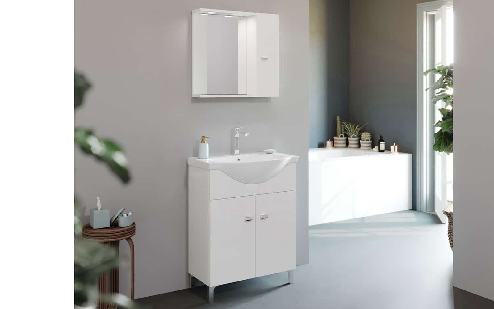 Set Mobilier Baie Luna, 65cm, Model B2, Alb