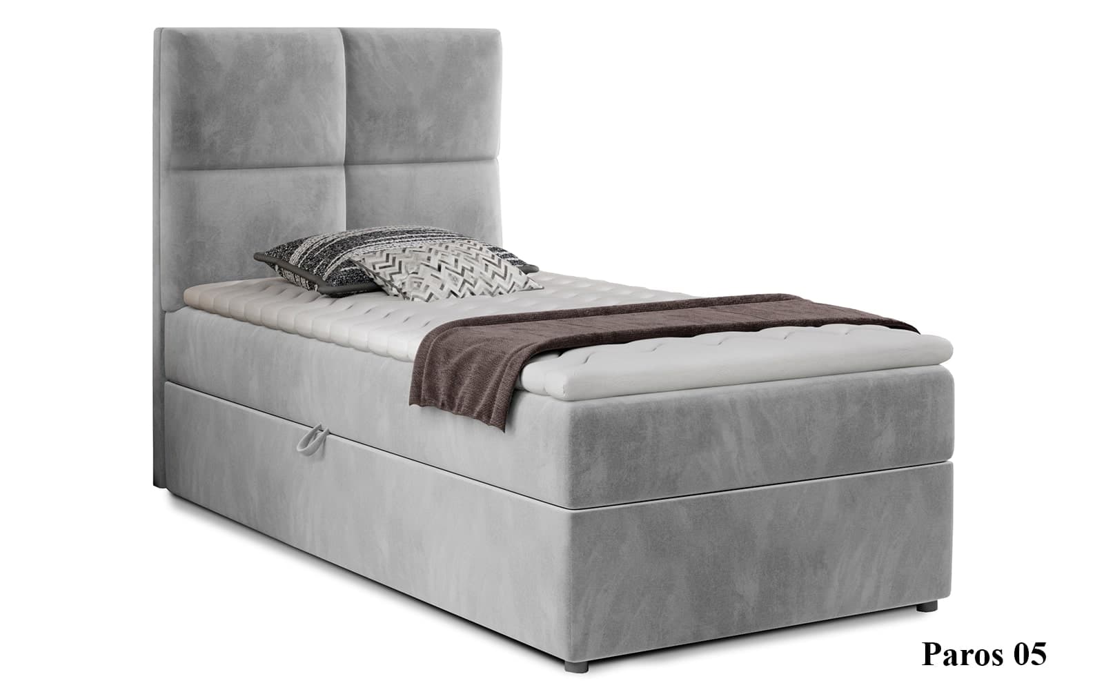 Pat Amarillo 90x200 cu Saltea, Topper, Ladă Depozitare, Personalizabil