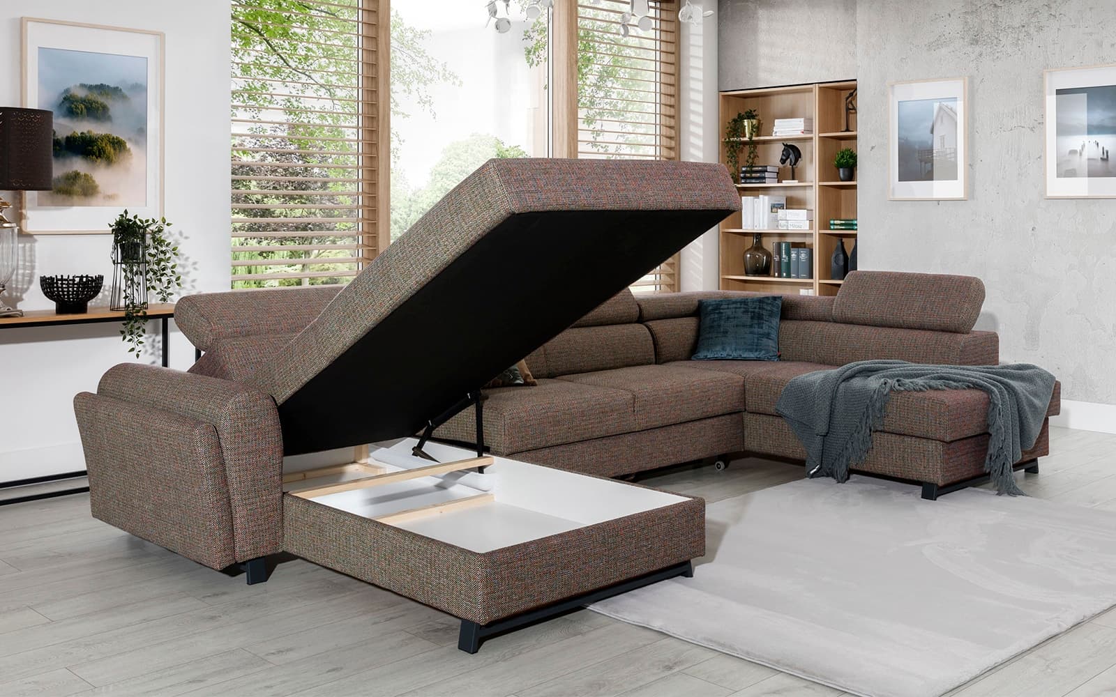 Colțar Formă U, Extensibil Joy, 370x190cm, Personalizabil