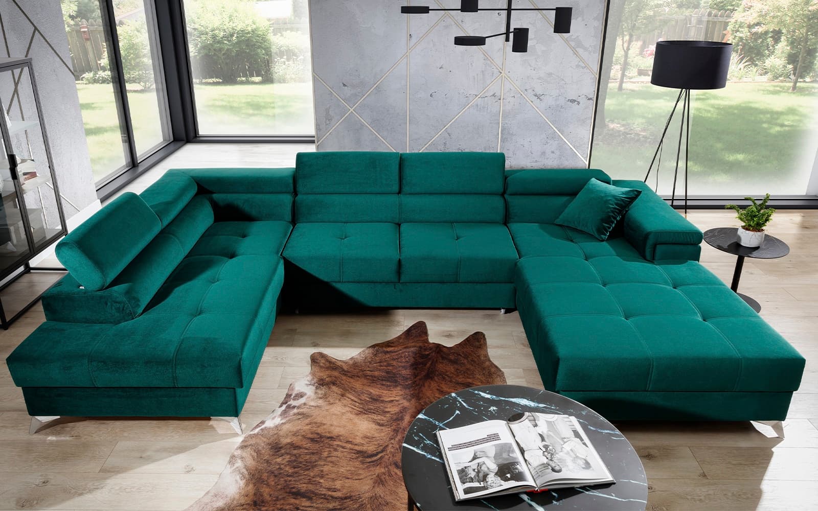 Colțar Formă U, Extensibil Linde, 345x202cm, Personalizabil