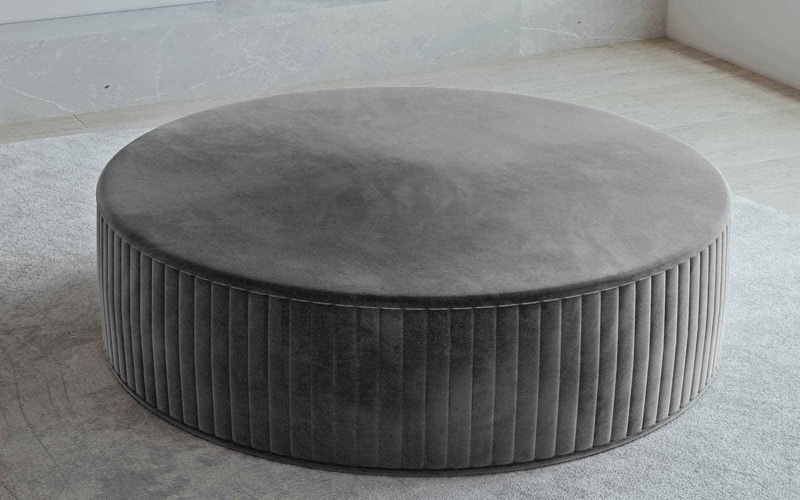 Taburet Rotund Diego, 27x73 cm, Gri