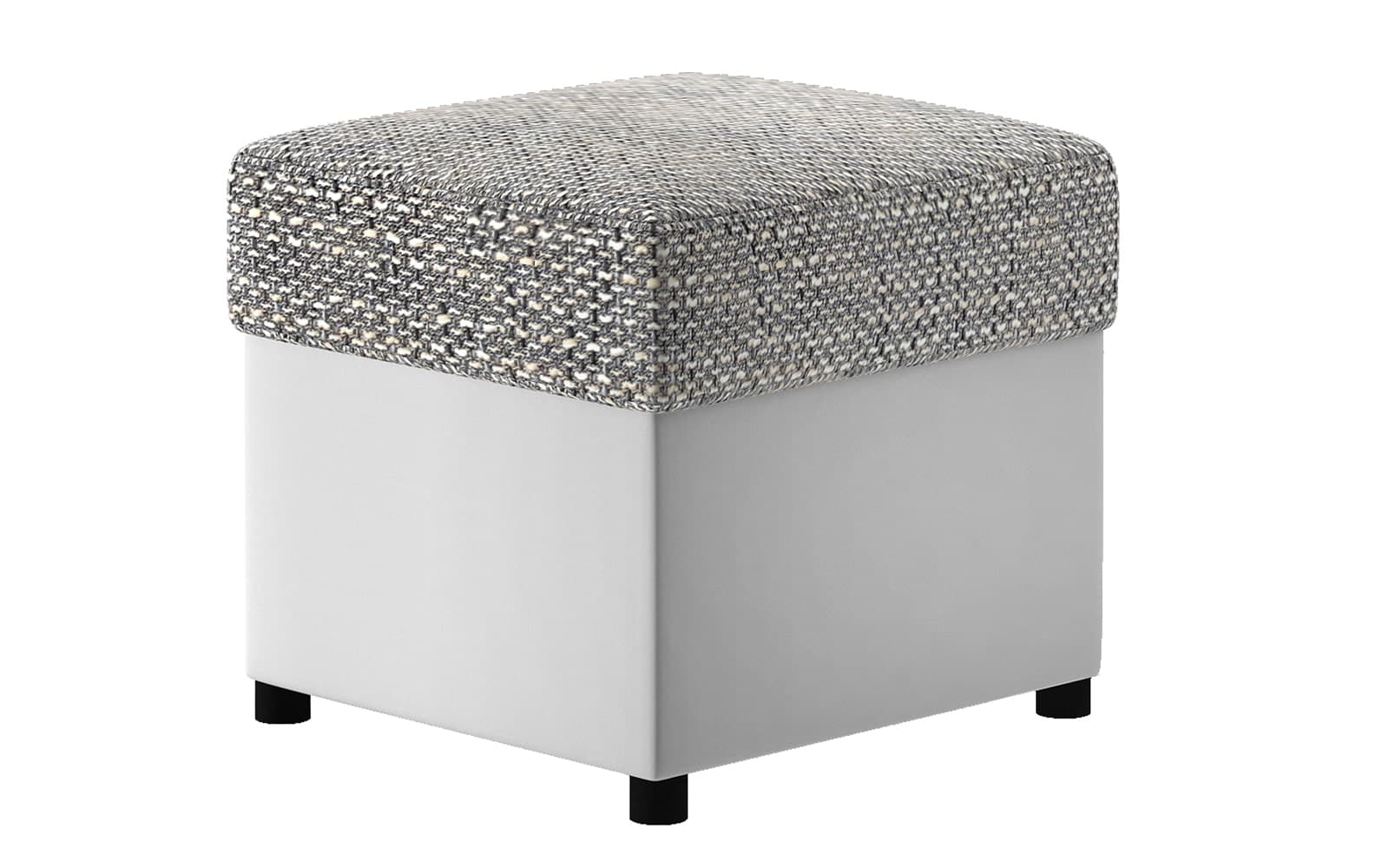 Taburet Gaultier 3, 45x45x42 cm, Alb/Gri