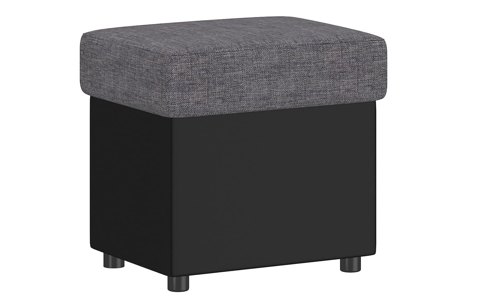 Taburet Gaultier 2, 35x45x40 cm, Negru/Gri din lemn masiv