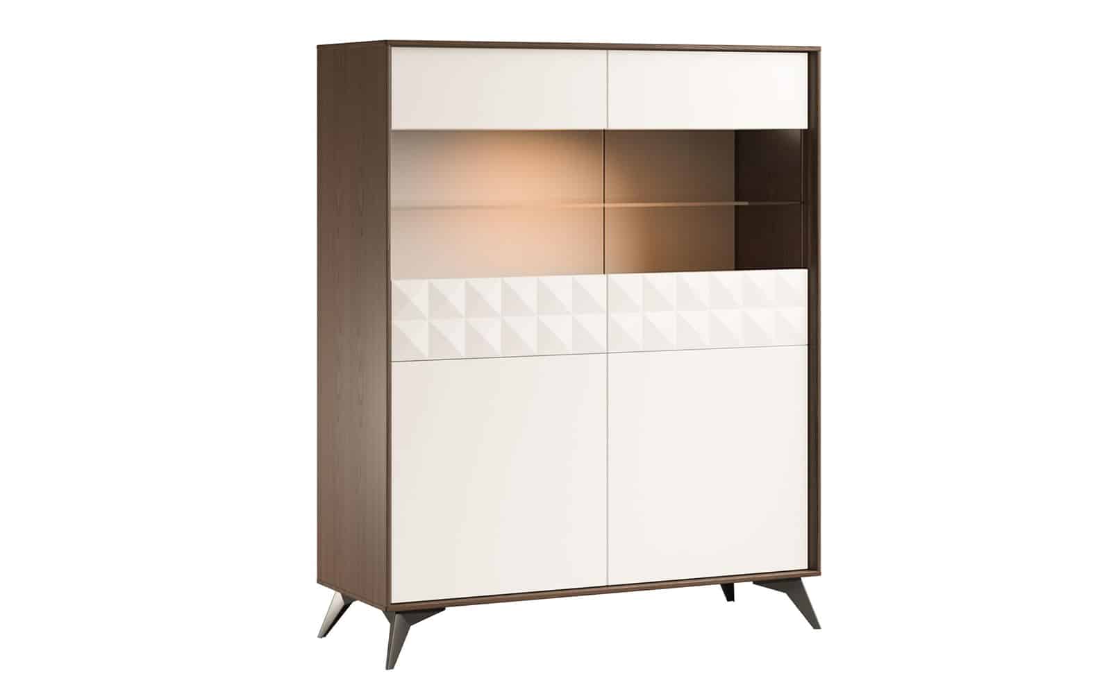 Vitrina Zion, 112x43x140cm Crem-Nuc
