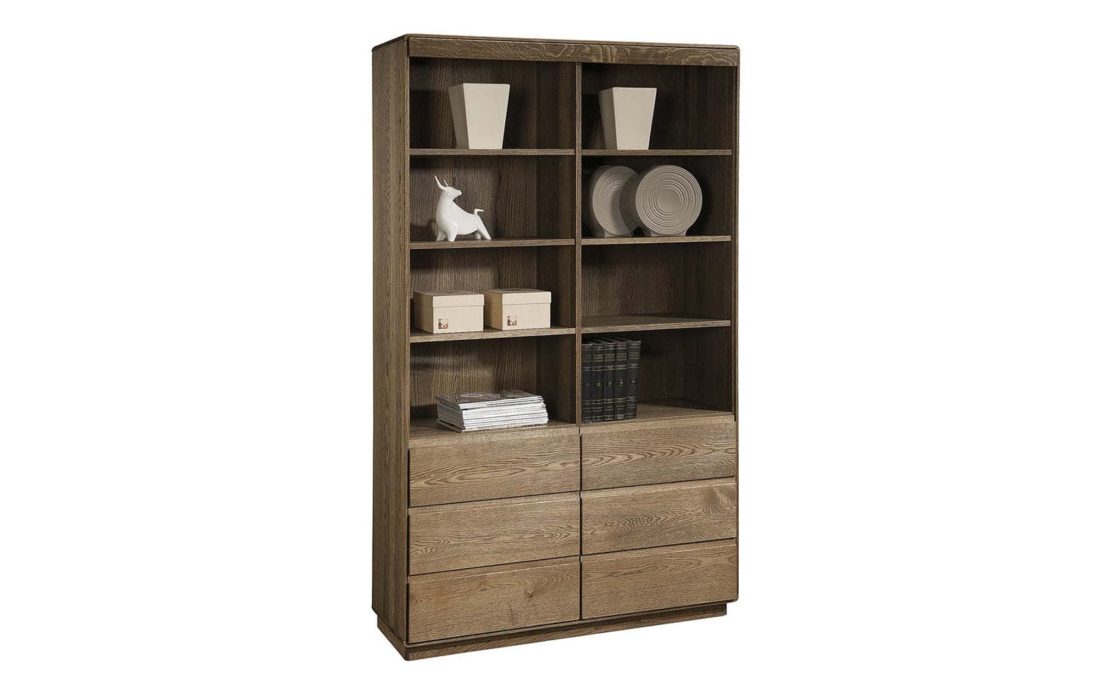 Bibliotecă Serena, Stejar Masiv, 119x41x200cm