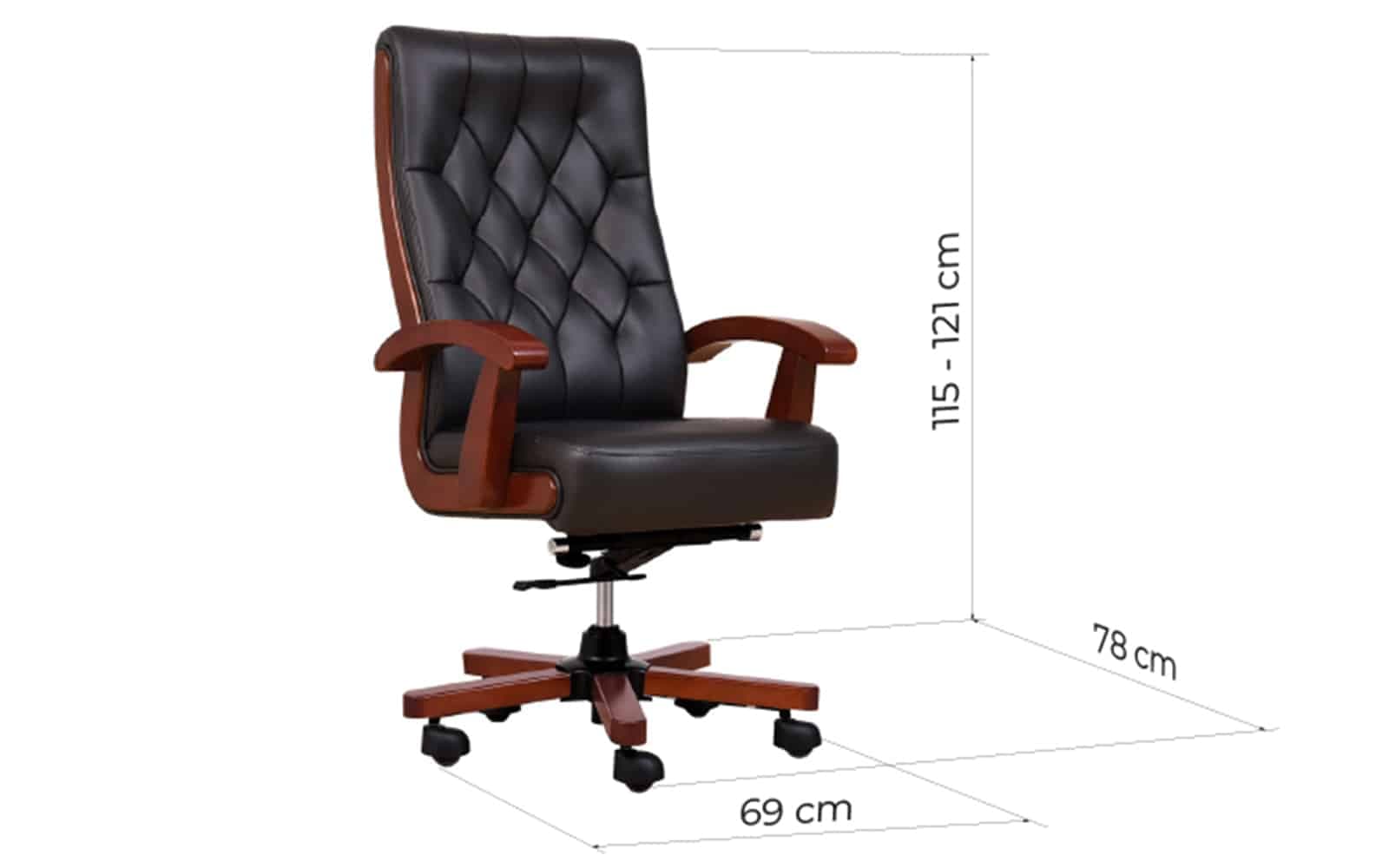 Scaun Toronto, Model T1, Coniac - Piele Neagră