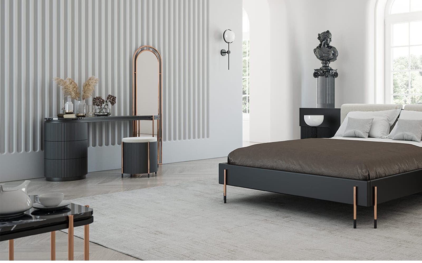 Comoda Calista, 160x77x50/43 cm