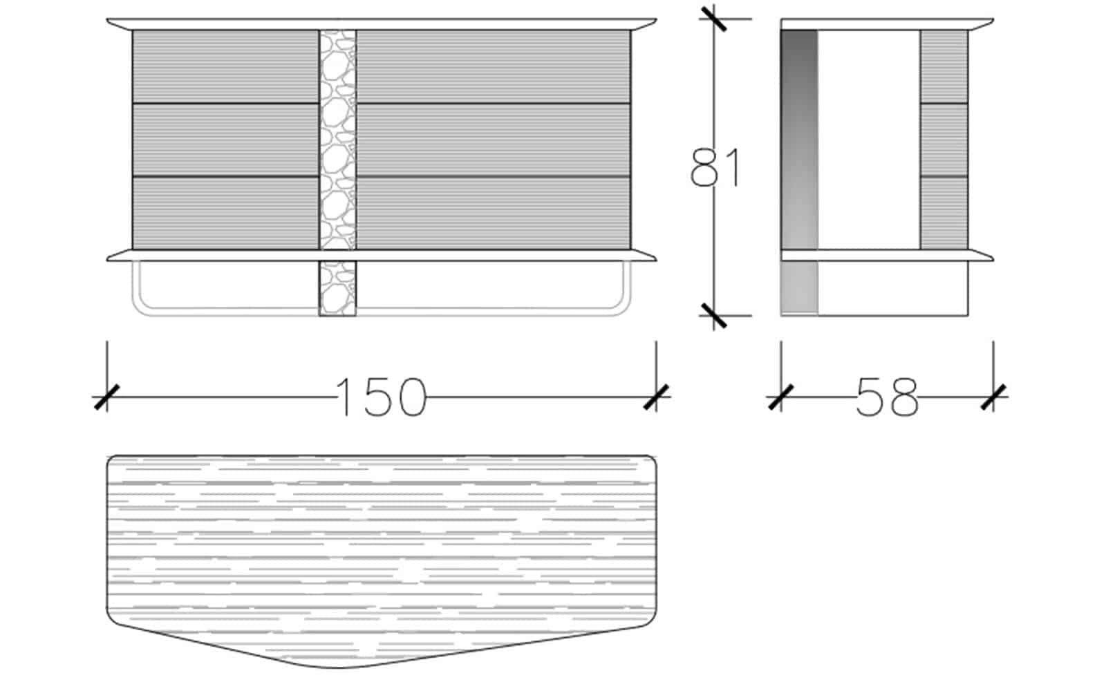Comoda Maura, 150x81x58 cm, Negru