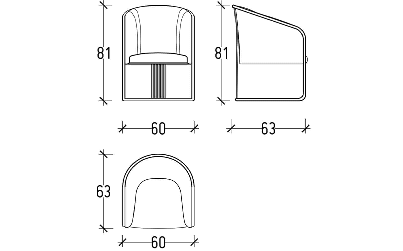 Scaun Emma, 60x81x63cm