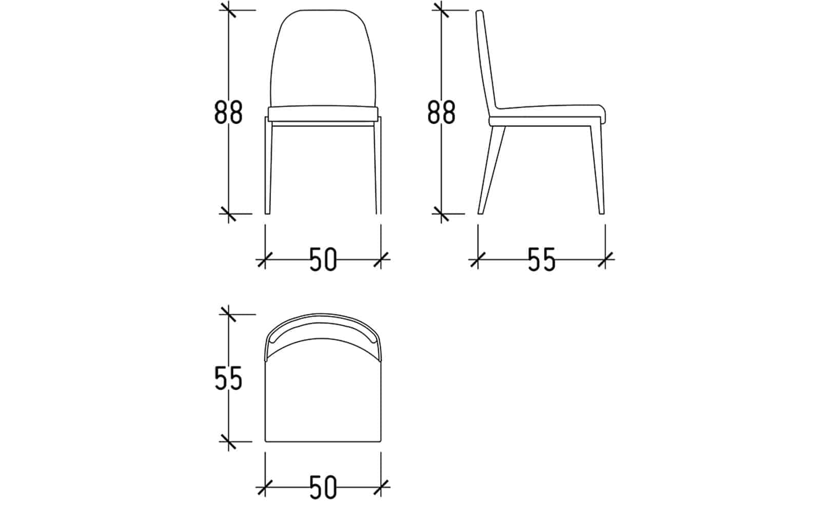 Scaun Ricco, 50x88x55cm