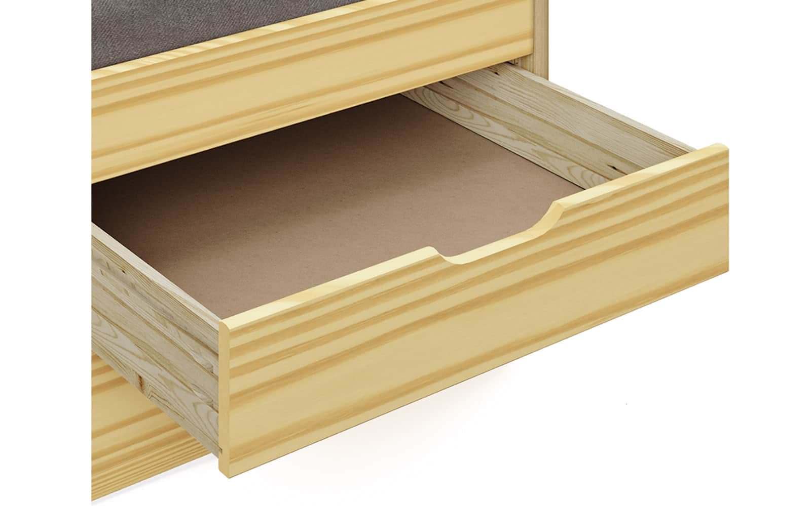 Pat Extensibil Marinella, Lemn masiv pin, 208x96x64.5 cm, Natur