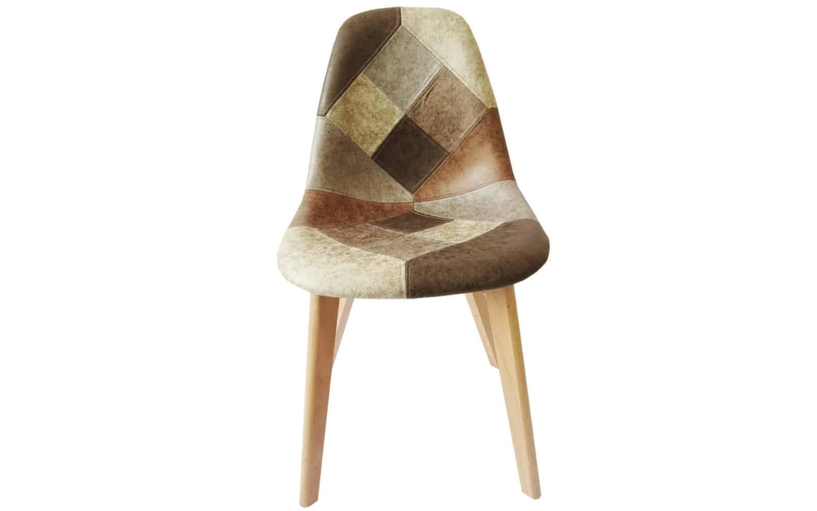 Scaun Dining Saleva, 46,5x52x82 cm, patchwork/fag