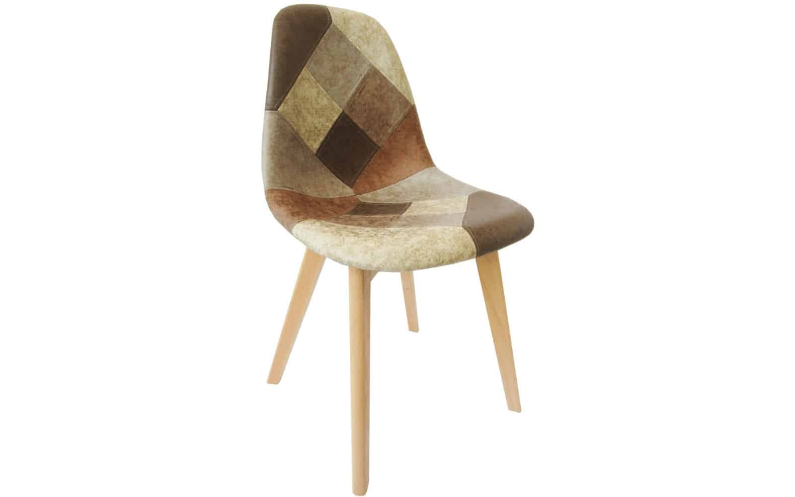 Scaun Dining Saleva, 46,5x52x82 cm, patchwork/fag