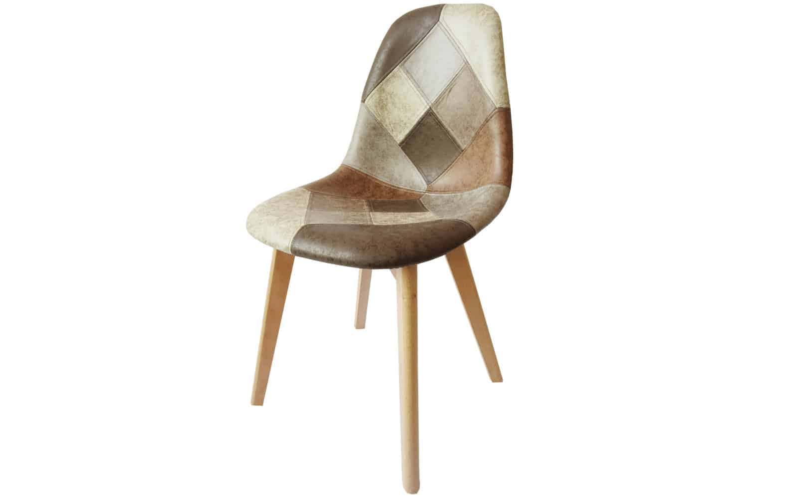 Scaun Dining Saleva, 46,5x52x82 cm, patchwork/fag