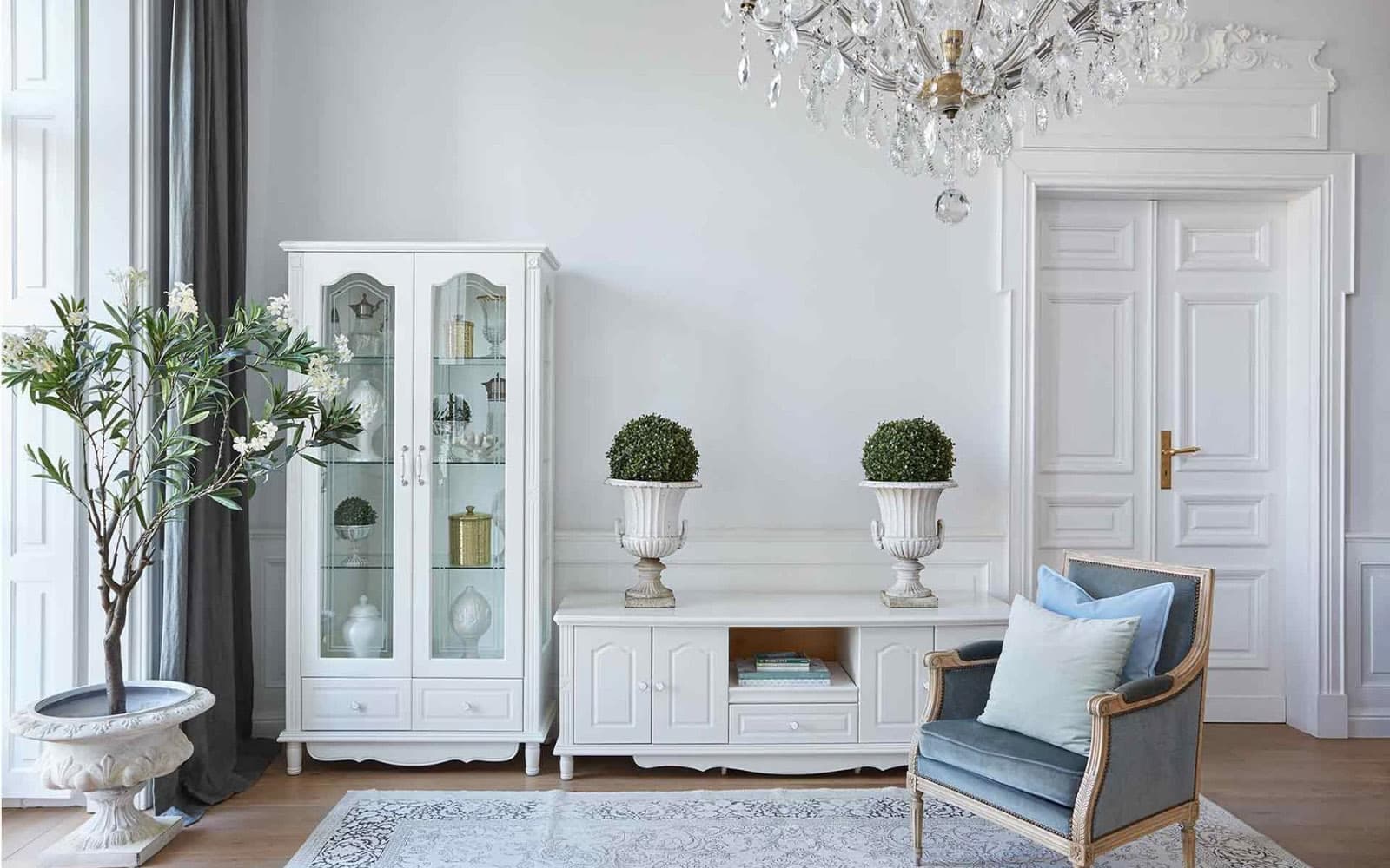 Cabinet TV Elizabeth, 180x58x62cm, Alb