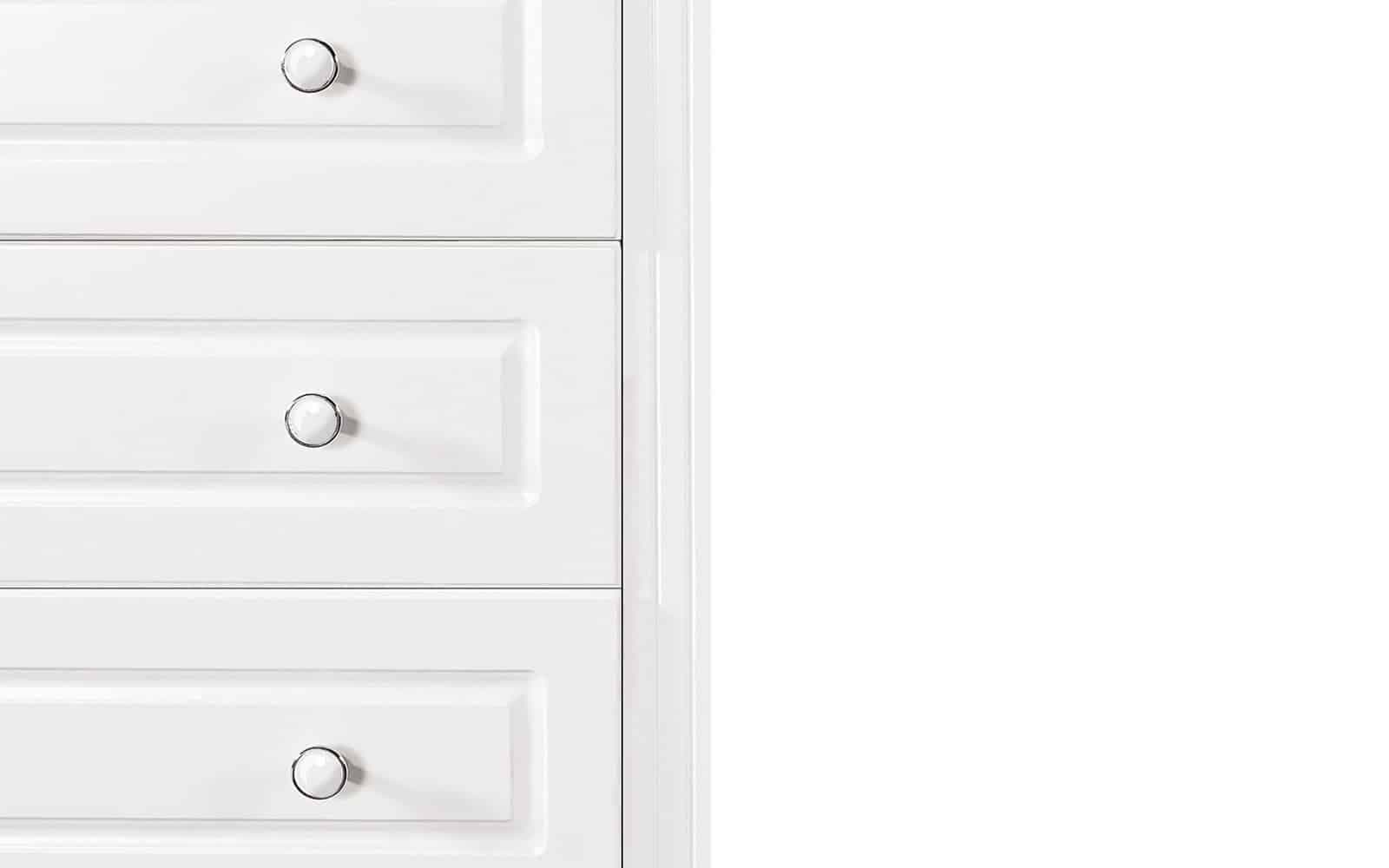 Comoda Elizabeth, 6 sertare, 100x47x119cm, Alb