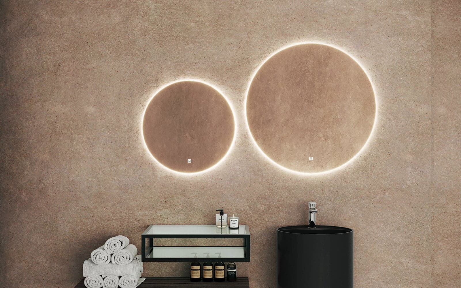 Oglinda cu iluminare LED rotundă Ø60/80 cm