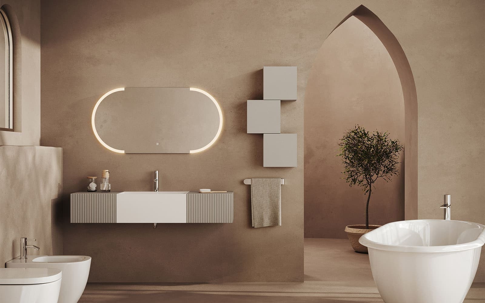 Oglinda cu iluminare LED si acționare touch, 120x60cm