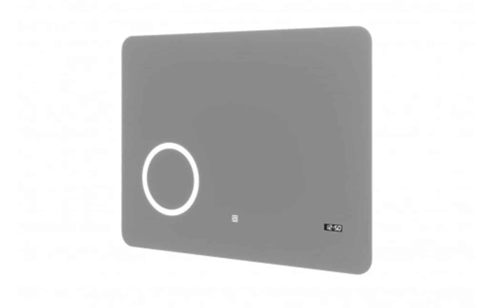 Oglinda cu Ceas, Iluminare LED si Lupa Touch, 100x70cm