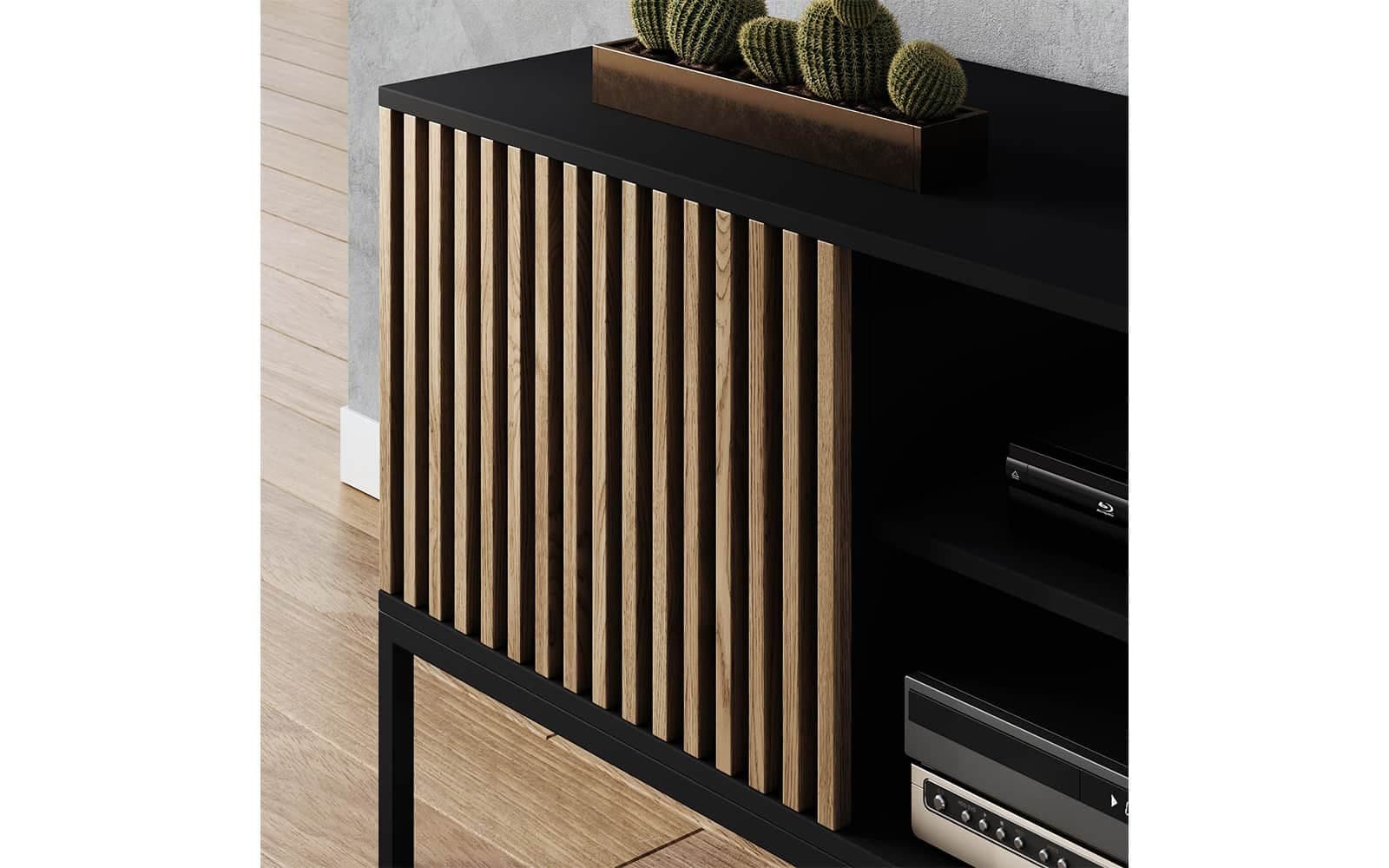 Comodă TV Sia, 150x40x60cm, Negru