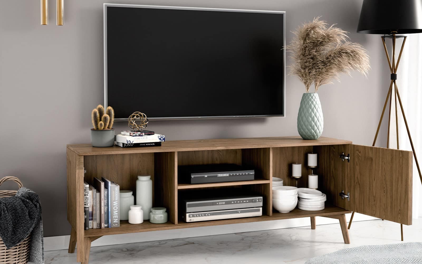 Comodă TV Sia, 150x40x52cm, Nature