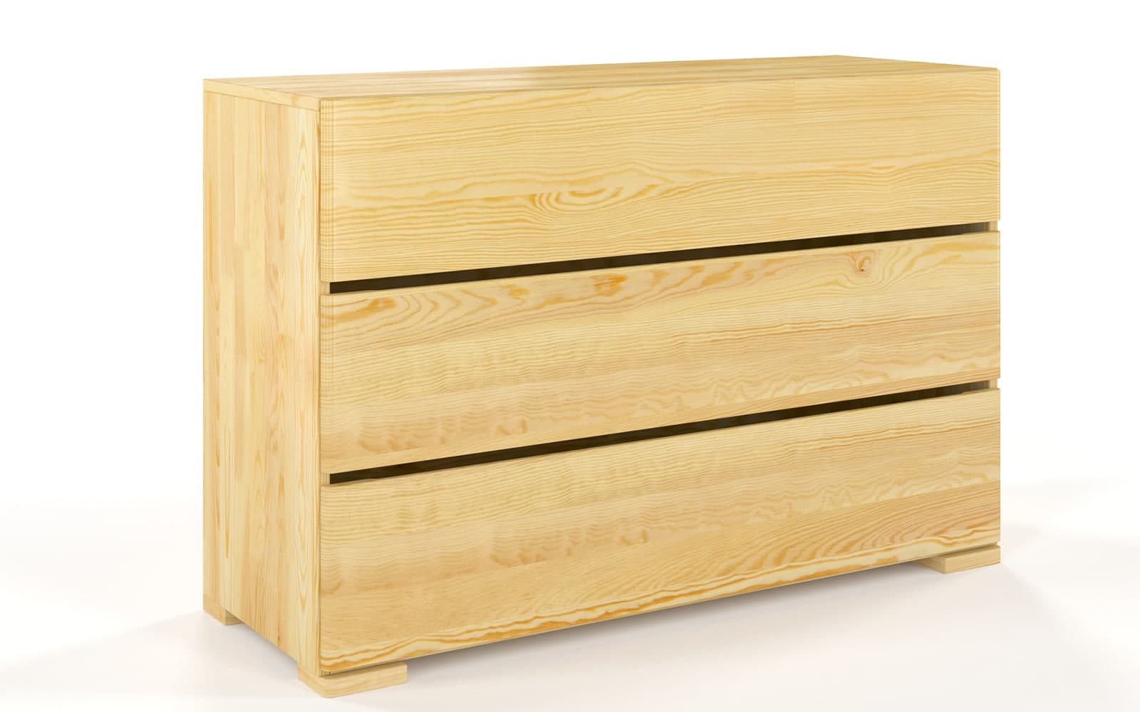 Comodă TerraCraft, Lemn Masiv Pin, 3 sertare, 120x45x81cm