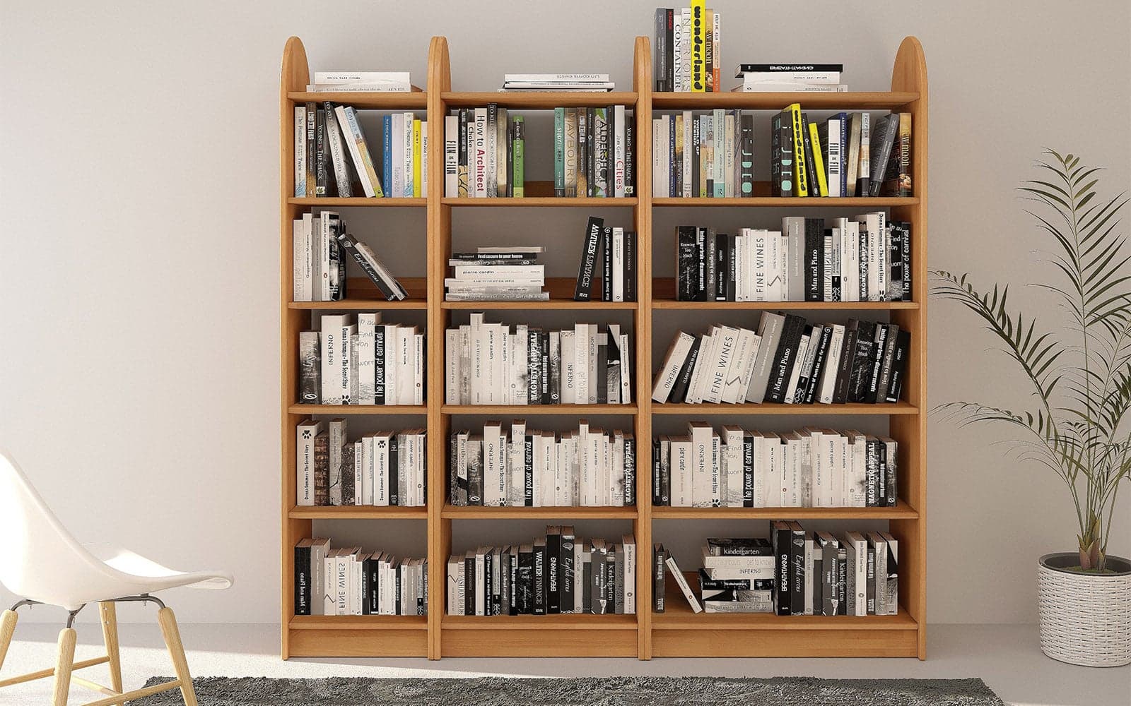 Corp Bibliotecă Hans, Lemn Masiv Fag - Etajeră, L 40/60/80cm