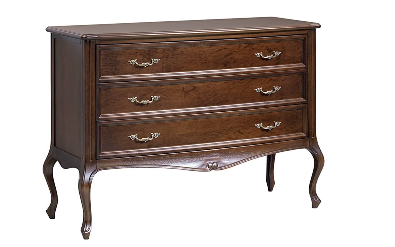 Comoda Ambra, Lemn Masiv, Nuc, 130x52x95cm