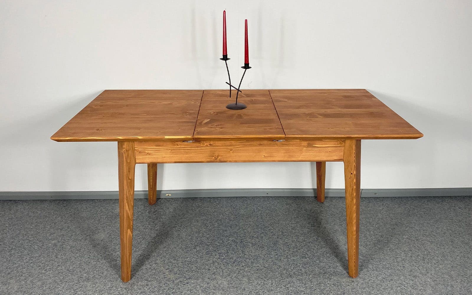 Masă Dining Extensibilă Timeless, Lemn Masiv, 120/160x80x76 cm, Whisky