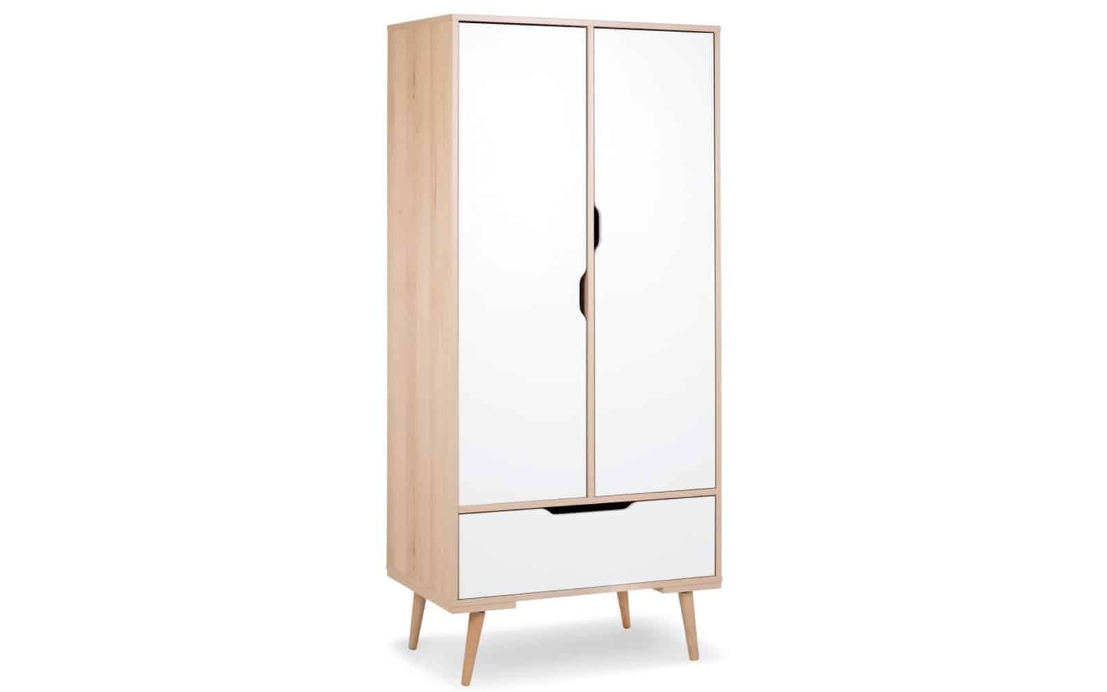 dulap copii paulette natur, lemn masiv, 80x52x183 cm (copiază)