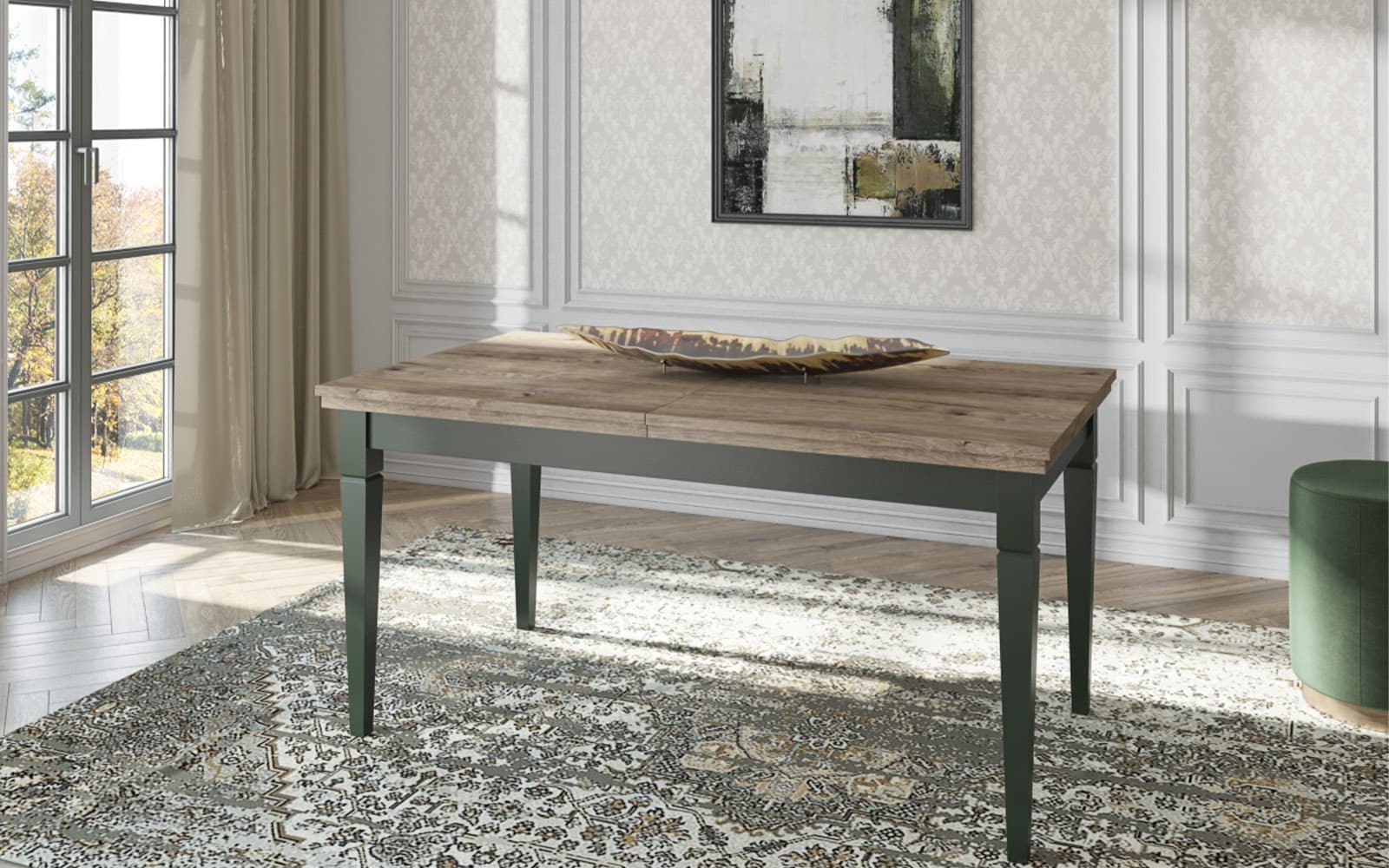 masă extensibilă jardon, 160/200/240x90x79cm, alb (copiază)