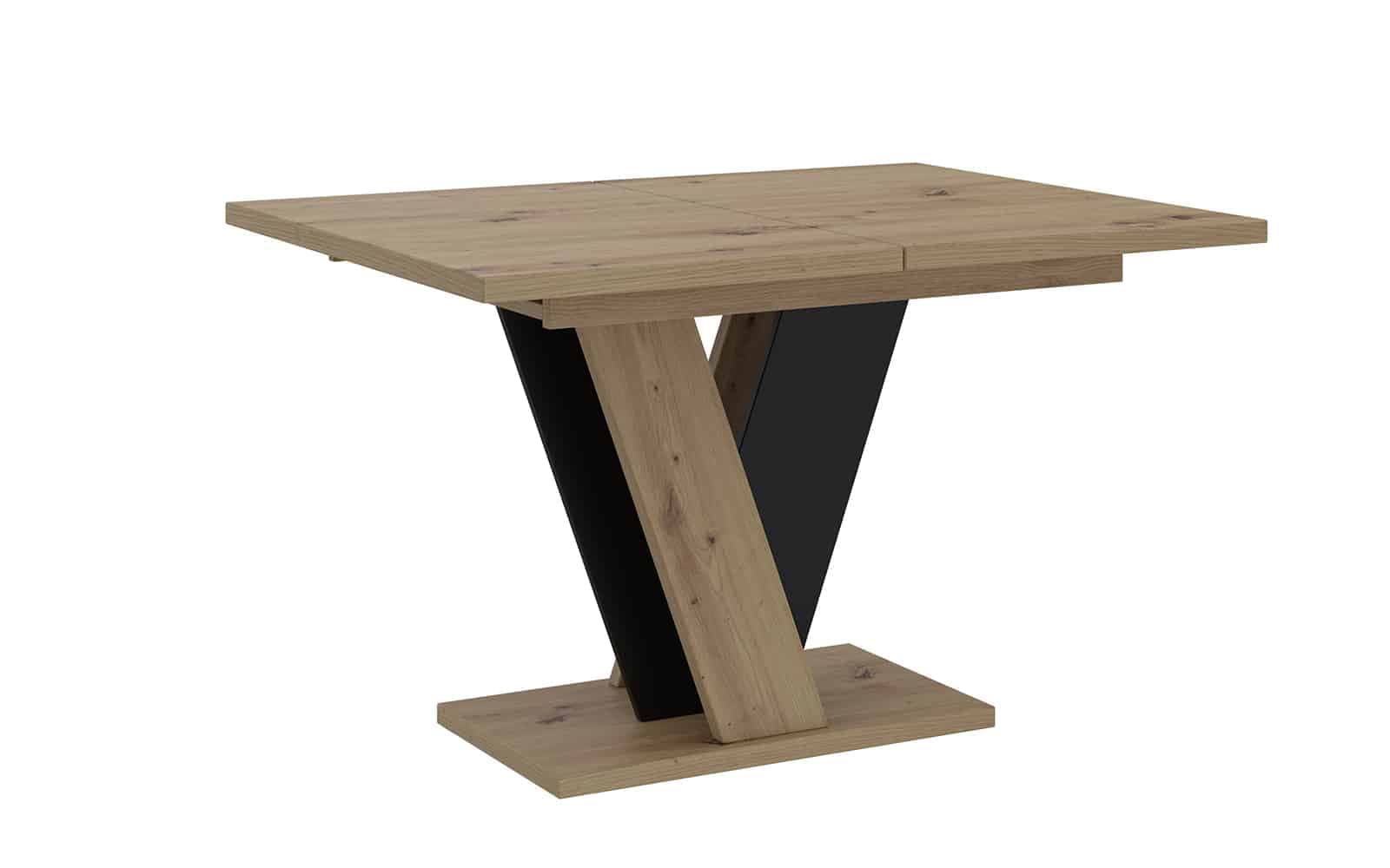 masă dining extensibilă bellavista, 120/160x90 cm, negru artizanal