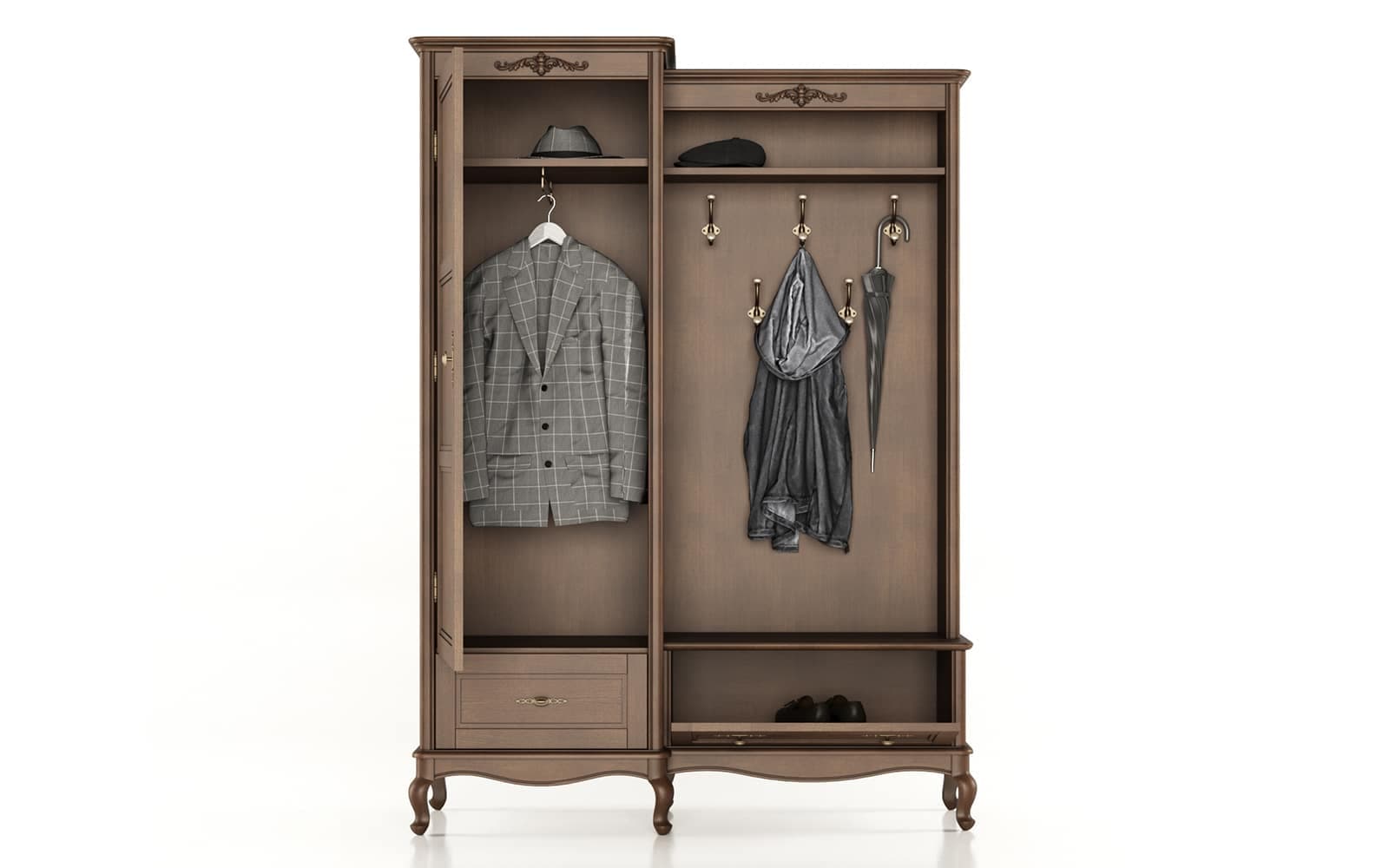 Set pentru Hol Seraphia, Lemn Masiv, 150 x 52 x 207 cm