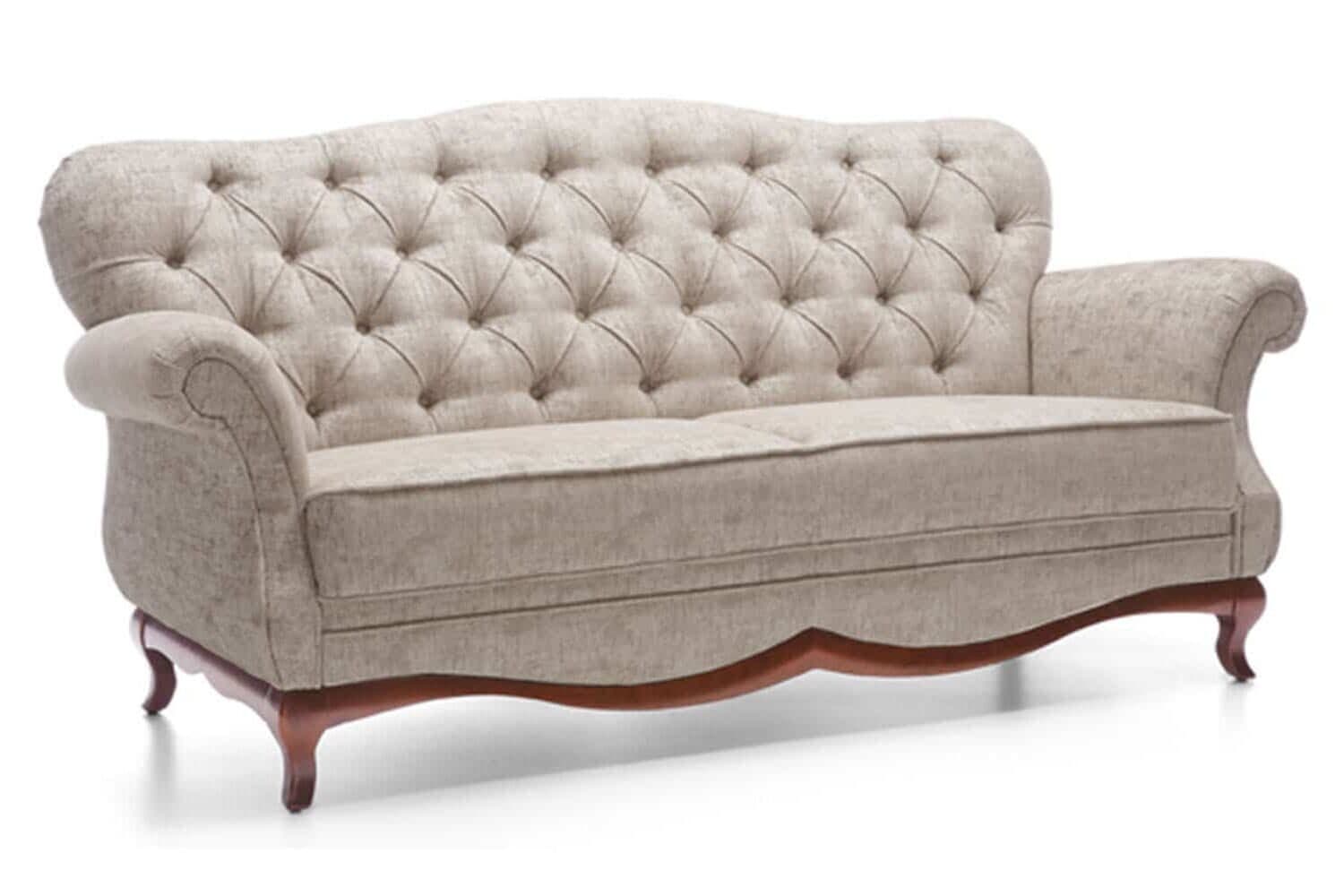 Canapea Milan II, Lemn Masiv, Alb-Nuc, 206/160 x 90/56 x 98/46 cm