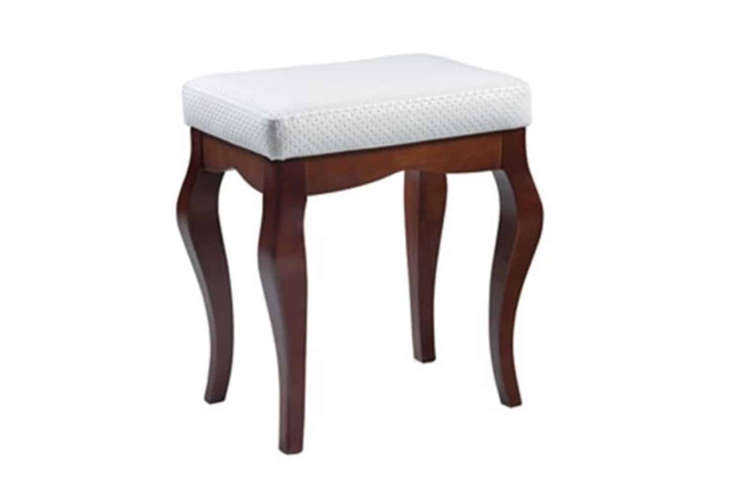 Taburet Milan, Lemn Masiv, Alb-Nuc,  46 x 34 x 51,5 cm