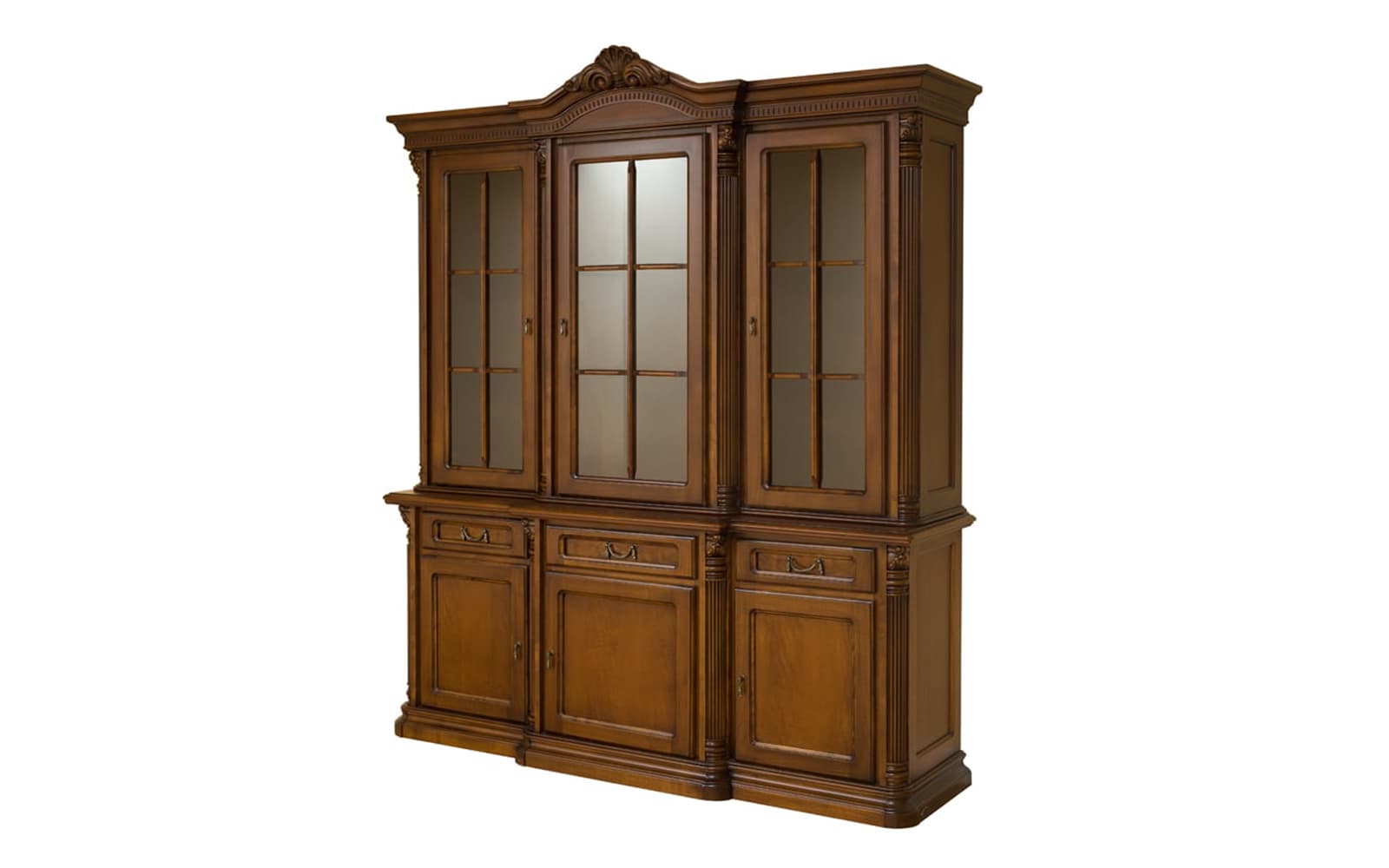 Bufet Briston cu Vitrină, 3 Uși Briston, Lemn Masiv, 193,2 x 56,5 x 230 cm