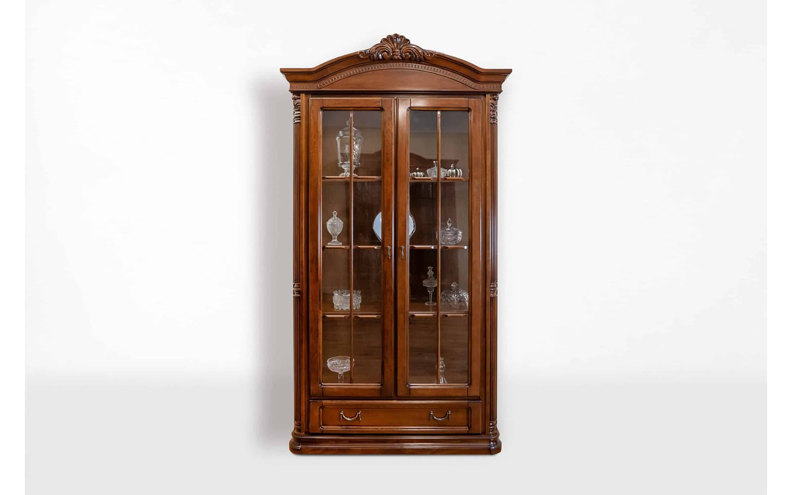Vitrina Briston, 2 Usi, Lemn Masiv, 123 x 44.5 x 218 cm